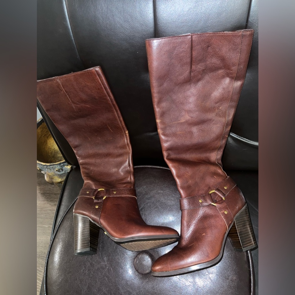 LAUREN BY RALPH LAUREN FAREEDA LEATHER RIDING BOOTS size 5.5B